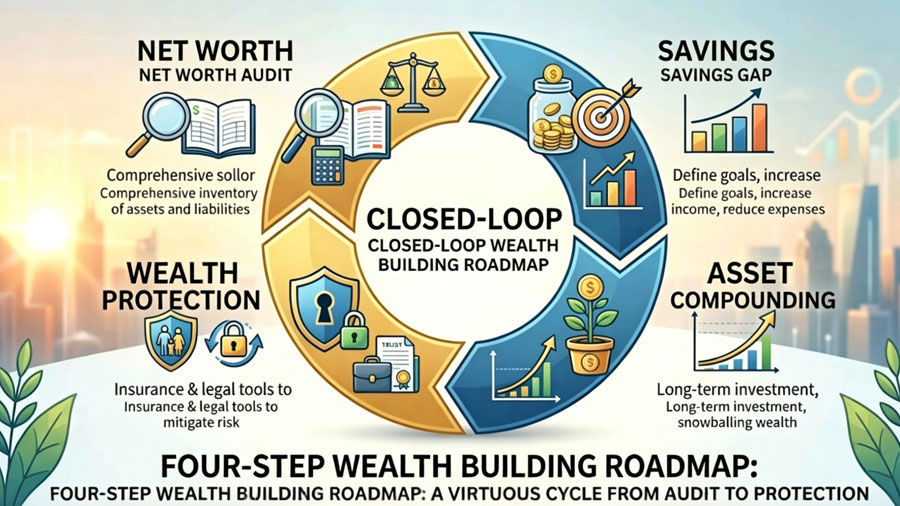 four-step wealth building roadmap from net worth audit to asset protection
