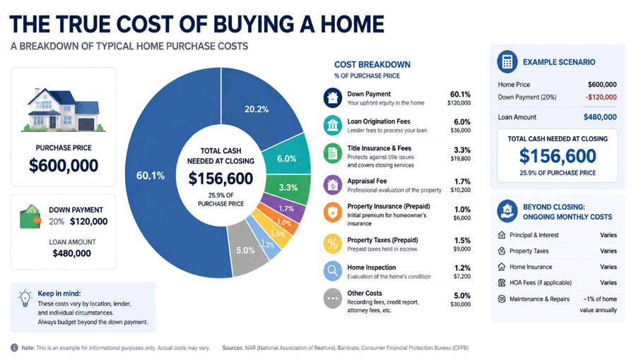breakdown of off-plan property purchase costs including deposit, stamp duty, and legal fees