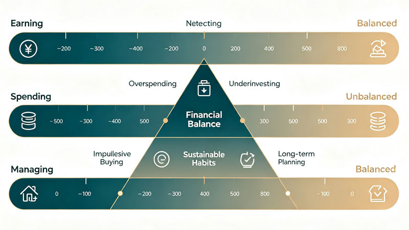healthy relationship with money spectrum diagram