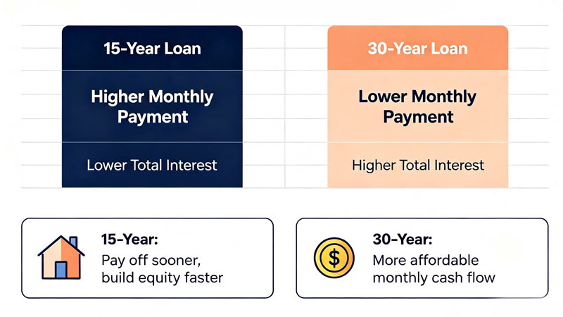 15-year vs 30-year mortgage payment comparison chart