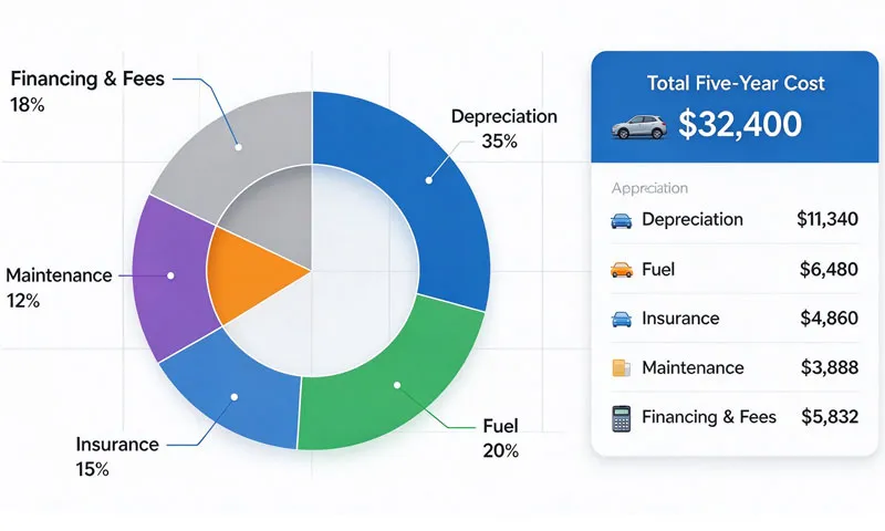 Total cost of car ownership breakdown chart