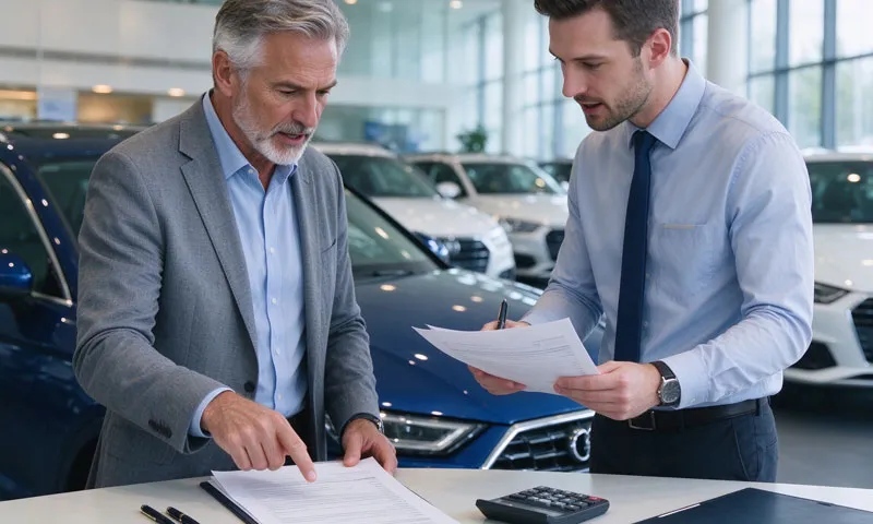 buyer asking questions at car dealership