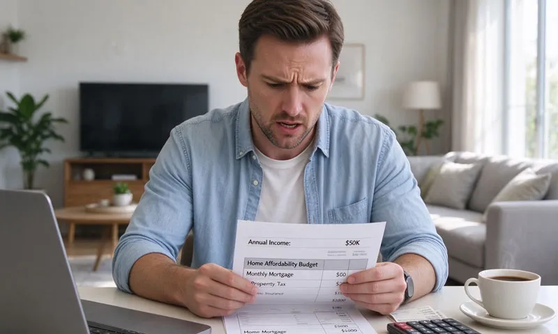 person reviewing home affordability budget on $50K salary