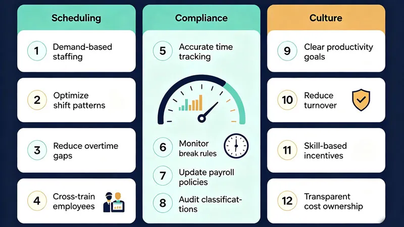 12 strategies to control labor costs infographic