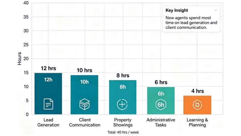 weekly time breakdown for a new real estate agent