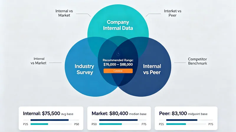 salary benchmarking comparison chart three sources
