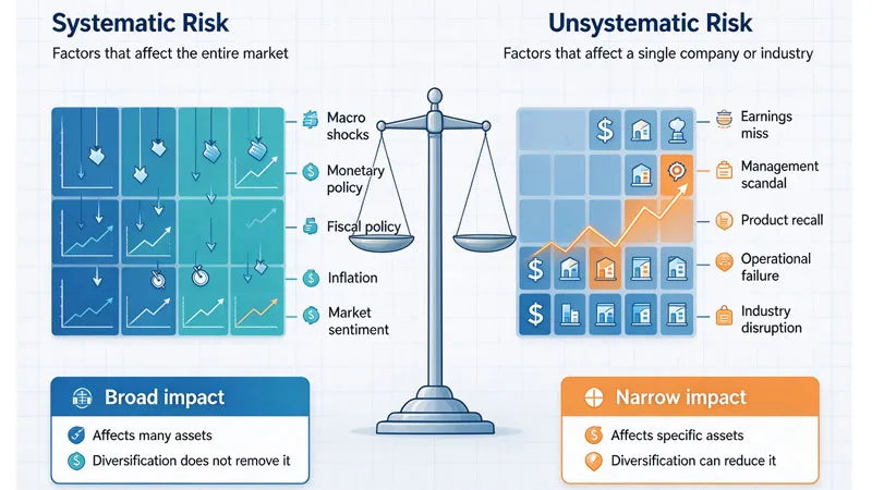 systematic vs unsystematic risk comparison diagram