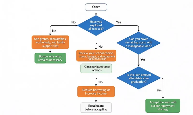 student loan decision flowchart three questions