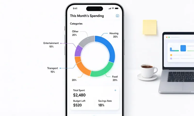 budgeting app expense categories on phone screen