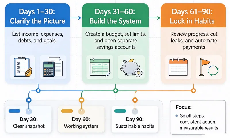90 day financial plan roadmap timeline
