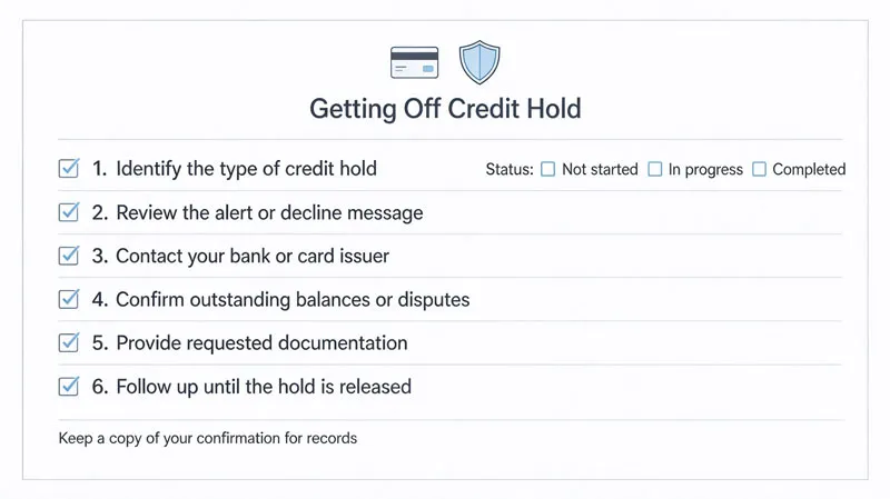 Printable checklist for getting off credit hold